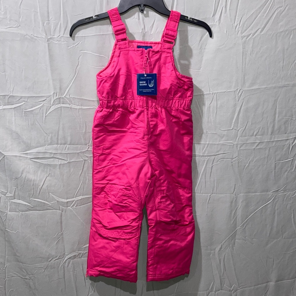 Falls Creek Vibrant Pink Kids Snow Overalls